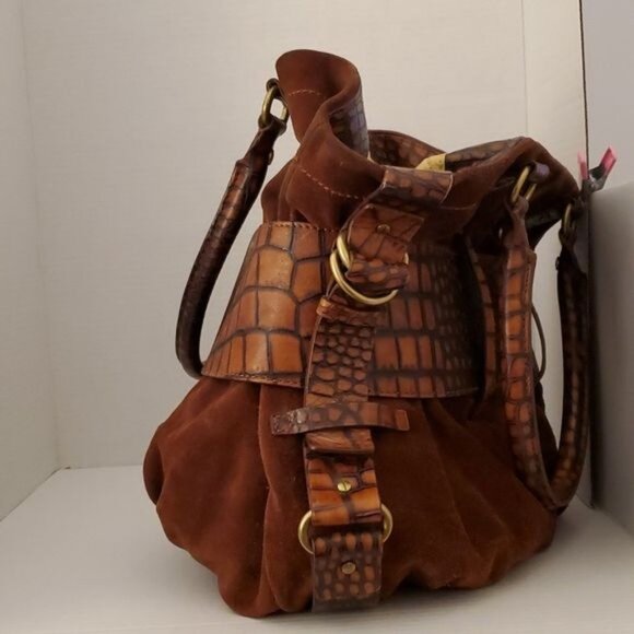 Cole Haan G Series Leather Reptile Embossed Bag Shoulder Tote Handbag WOMEN'S - Picture 8 of 16